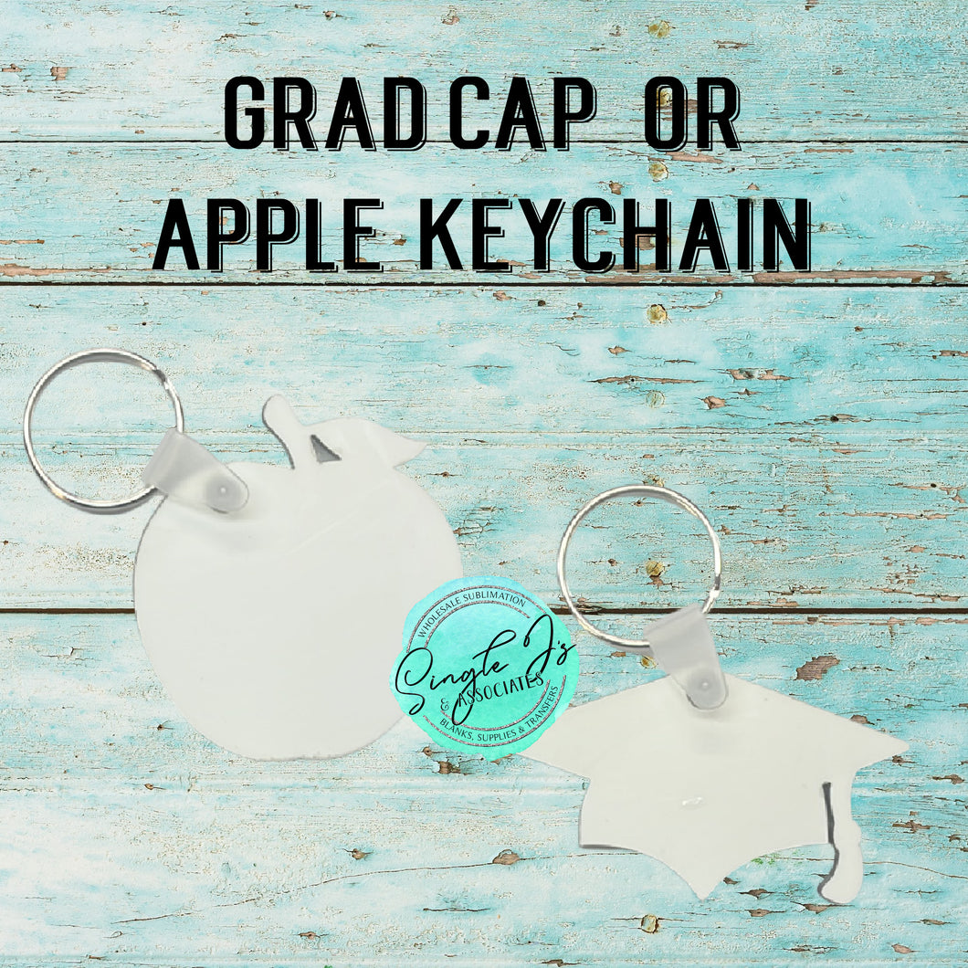 Apple or Graduation Cap Keychain