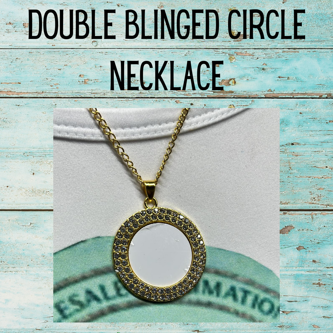 Double Blinged circle necklace