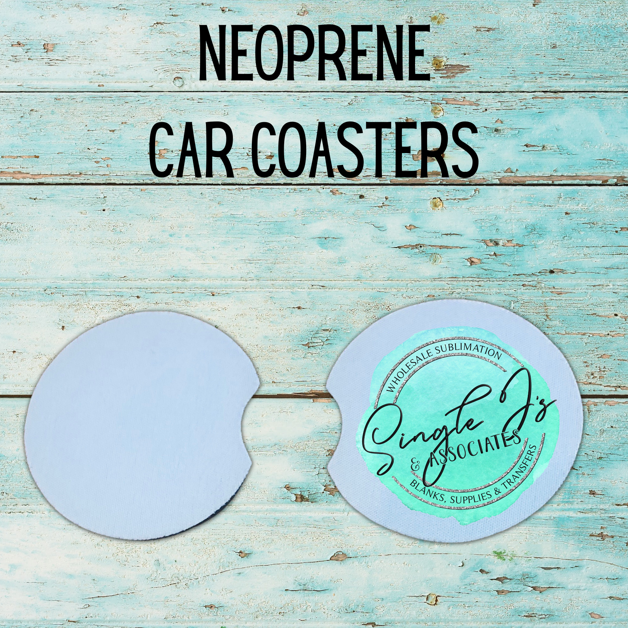 Neoprene Car Coasters – Single J's Sublimation