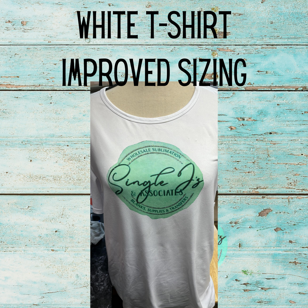 White T-Shirt. Improved sizing.