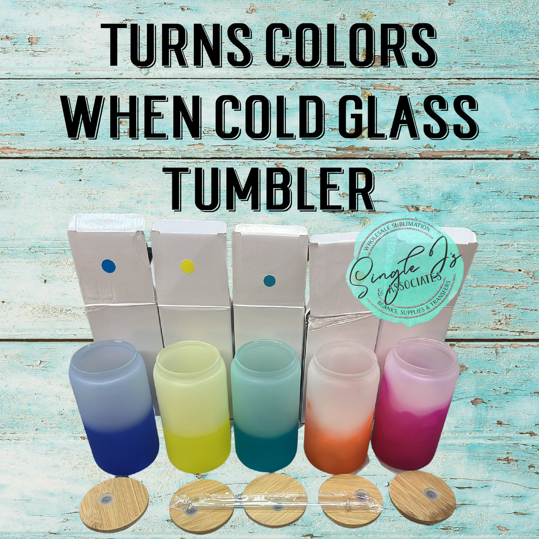 Turns Colors When Cold Glass Tumbler