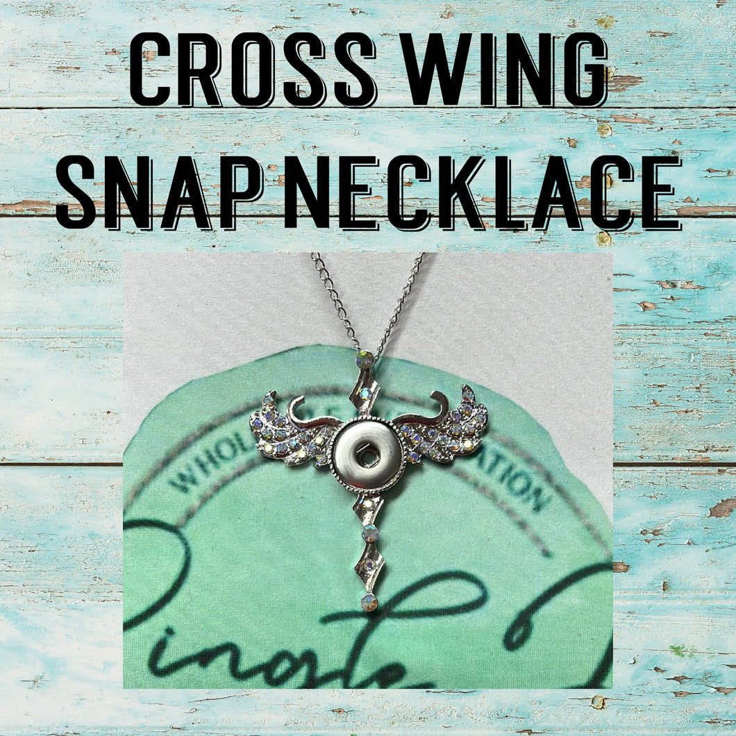 Cross Wing Snap Necklace