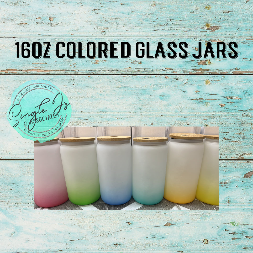 16 oz Colored Glass Jar