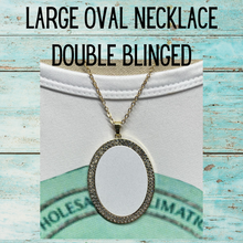 Load image into Gallery viewer, Large oval necklace double blinged
