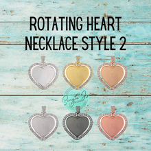 Load image into Gallery viewer, Rotating heart necklace style 2
