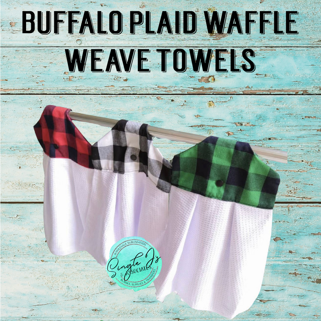 Buffalo plaid waffle weave towels