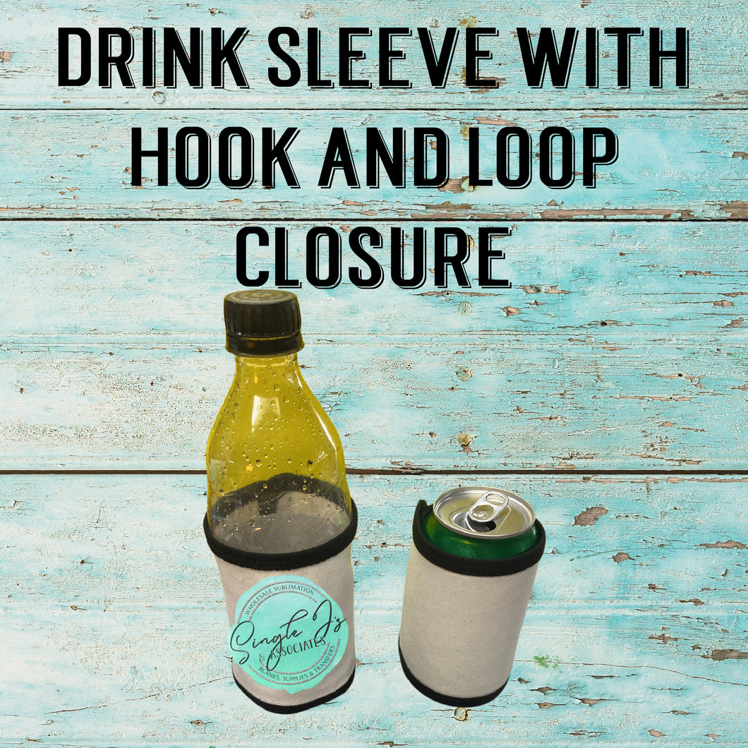 Drink Sleeve with Hook and Loop Closure