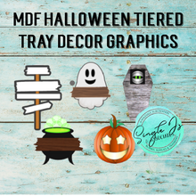 Load image into Gallery viewer, MDF Halloween Tiered Tray Decor
