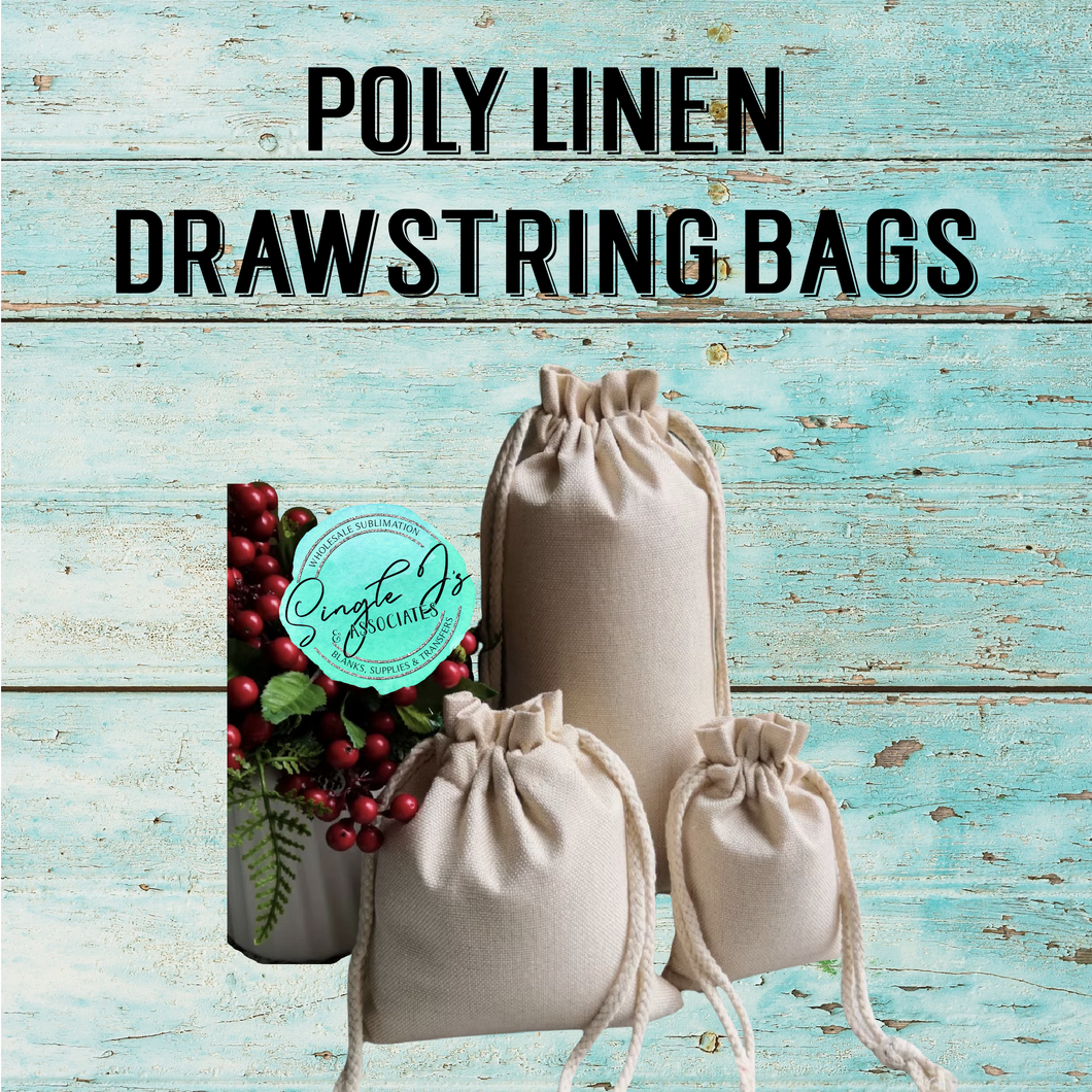 Poly Linen Drawstring Bags