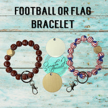 Load image into Gallery viewer, Wood bead bracelet - Flag or Football
