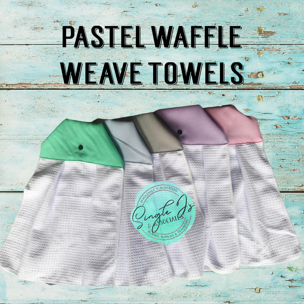 Pastel waffle weave towels