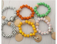 Load image into Gallery viewer, Sports wooden stretch bracelets
